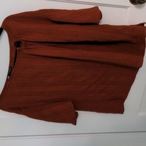 Zapa Size L Burnt Orange Lightweight Polyester Cotton Top